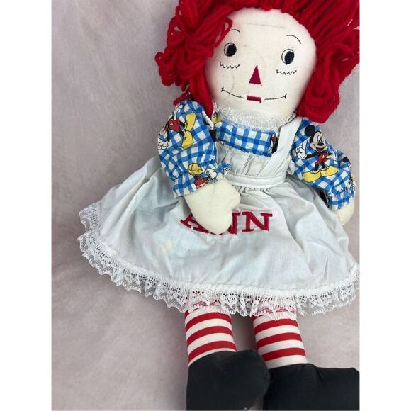 Vintage Handmade Raggedy Ann Doll Mickey Mouse Clothes - Picture 4 of 7